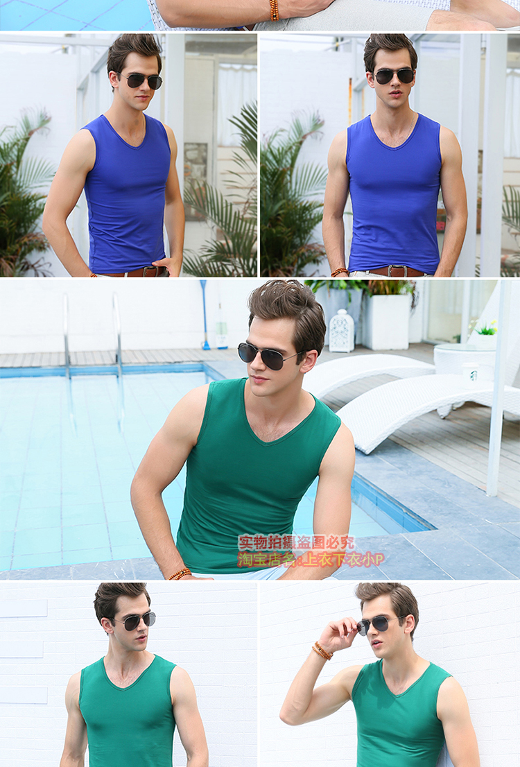 Áo vest nam không tay cotton mùa hè Thể thao mỏng Áo thể dục Vai gà Gà cổ thấp Vượt chướng ngại vật hàng đầu - Áo vest cotton áo ba lổ