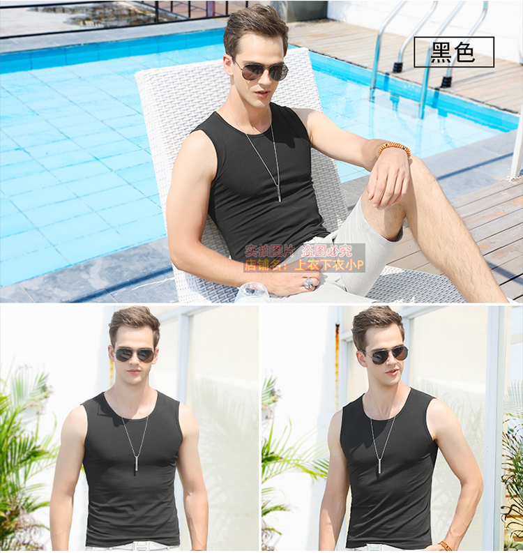 Mùa hè nam cotton căng rộng vai mồ hôi vest thanh niên Slim chặt chẽ không tay T-Shirt XL áo vest