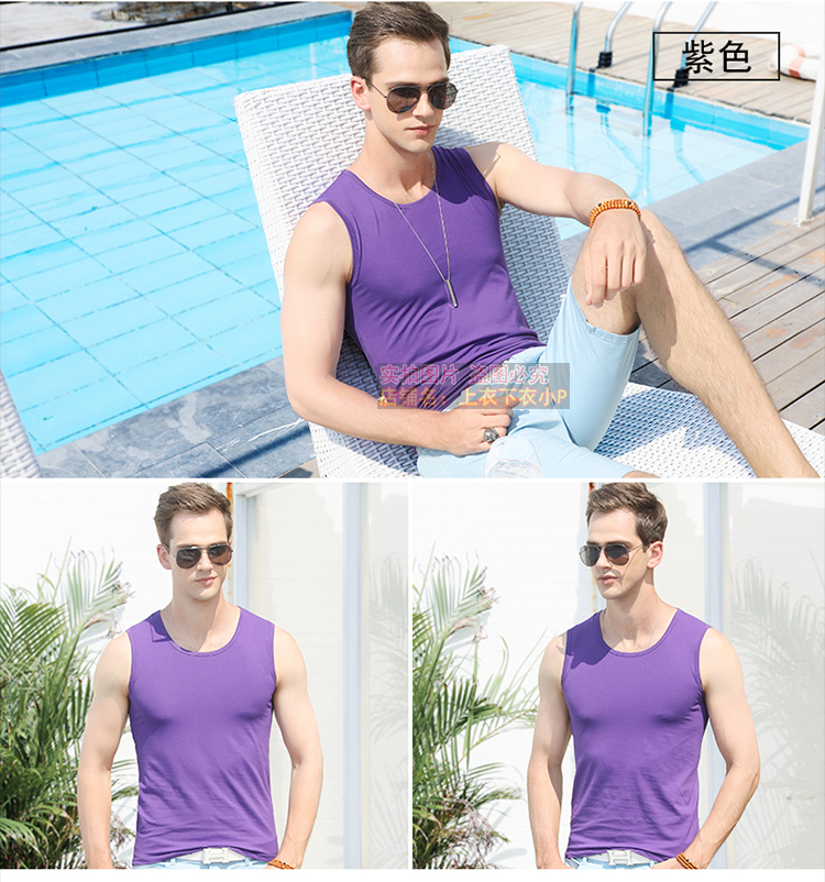 Mùa hè nam cotton căng rộng vai mồ hôi vest thanh niên Slim chặt chẽ không tay T-Shirt XL áo vest