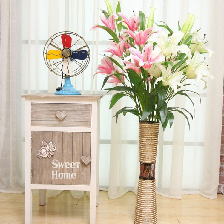 2 包邮. Nước hoa Lily hoa nhân tạo hoa giả trang trí phòng khách hoa sàn hoa trang trí tủ tivi - Trang trí nội thất shop bán đồ dcor phòng ngủ ở Hà Nội