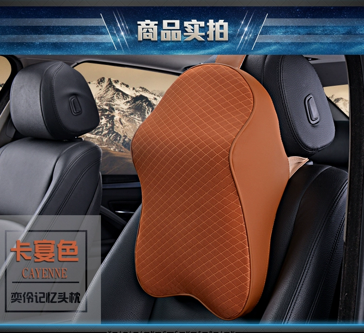 Phụ kiện ô tô Gối cổ Gối xương Hoạt hình sáng tạo Bông vải lanh Memory Foam Ghế Gối Phụ kiện nội thất ô tô - Ô tô nội thất Accesseries