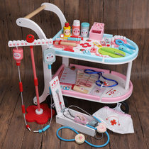 Wooden house childrens doctor toy set Girl early education puzzle stethoscope nurse injection game simulation