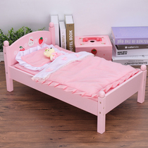 Wooden simulation princess house childrens toy doll bed baby gift kindergarten 3-4-5-6-7 years old
