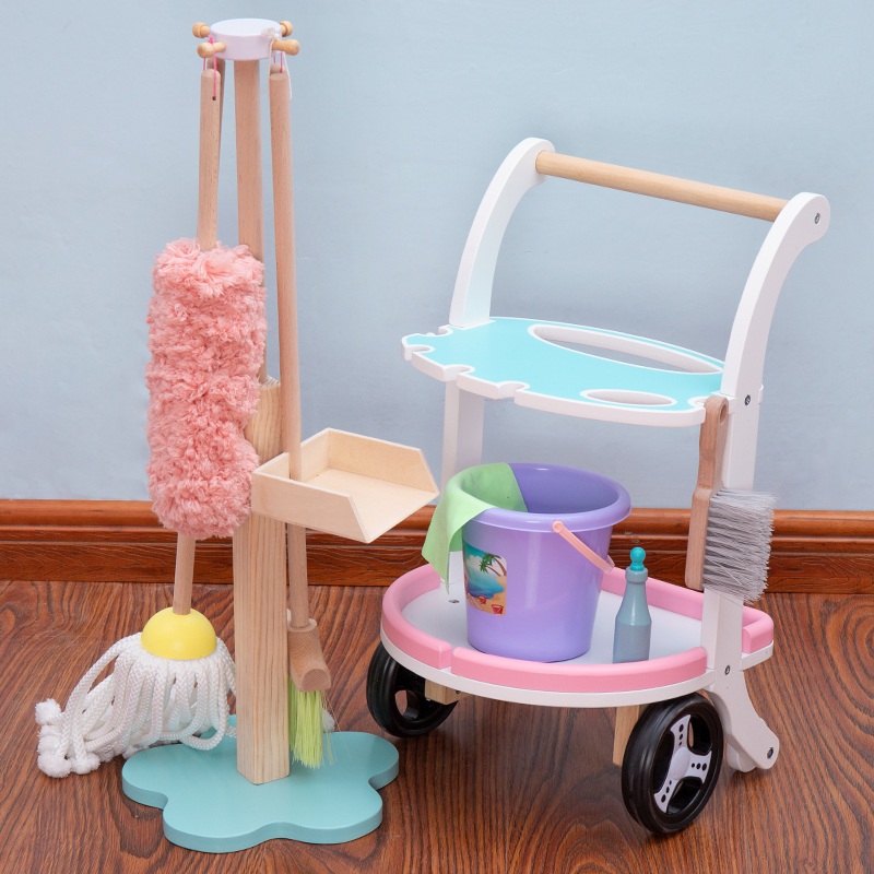 Children sweep the dustpan mop suit mini small broom cleaning baby girl dressed as home wine kindergarten sweeping toy