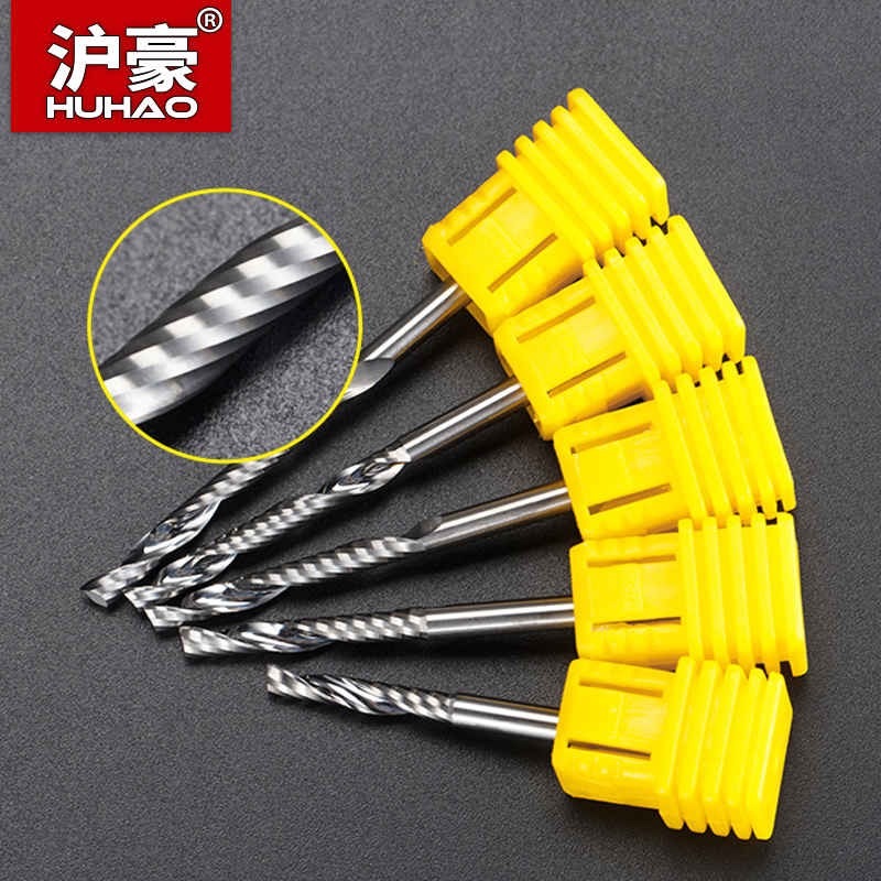 Huhao imported material 3 175 single-edged spiral milling cutter acrylic CNC aluminum substrate cutting woodworking engraving machine tool