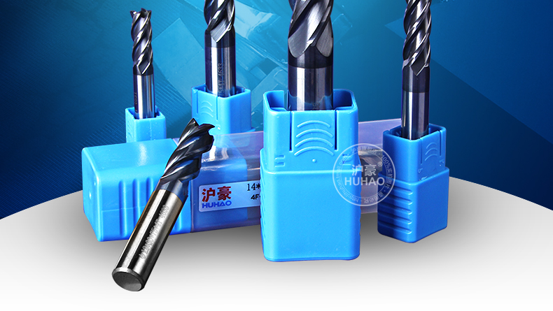 Huhao vonfram thép thẳng shank end mill máy tính điều khiển số cacbua đầu cắt dài 4 lưỡi công cụ cắt thép không gỉ - Dụng cụ cắt