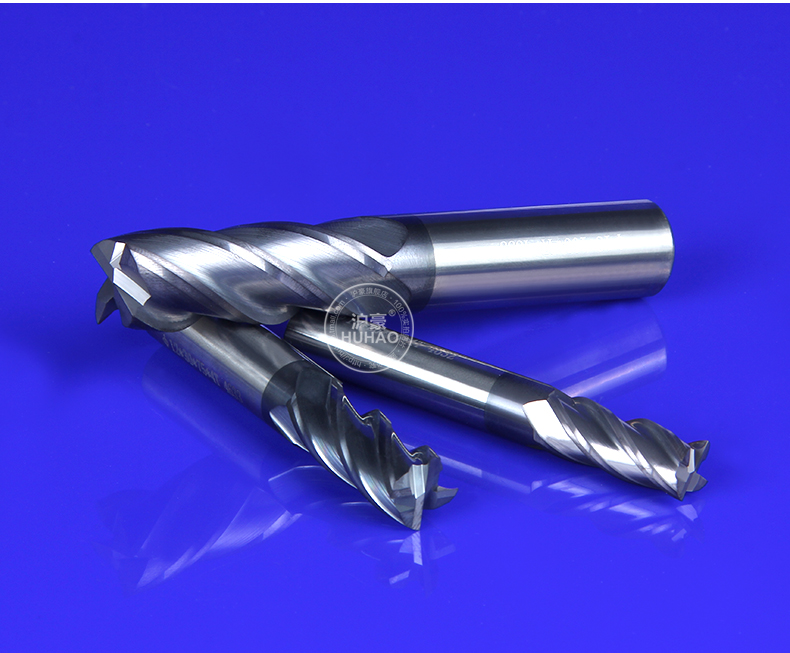 Huhao vonfram thép thẳng shank end mill máy tính điều khiển số cacbua đầu cắt dài 4 lưỡi công cụ cắt thép không gỉ - Dụng cụ cắt