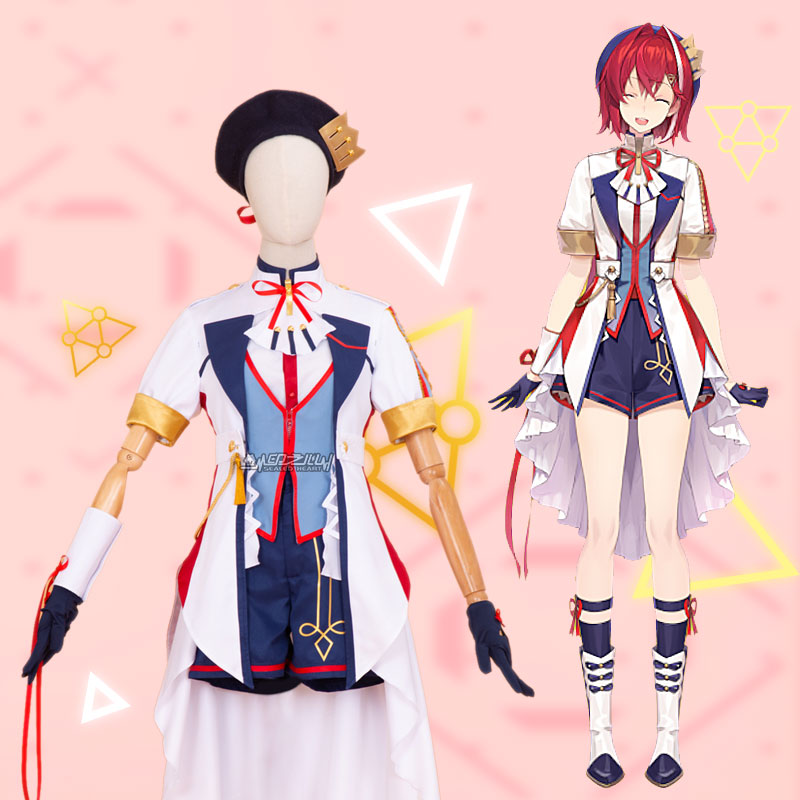 Print Hearts Cos Virtual VTuber Rainbow Society Ange Katrina Anclean-Caterina idol Costume Woman-Taobao