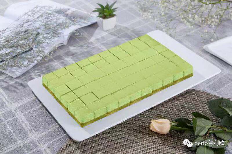 Pleio Matcha Cheese Cube 60-Piece Conference Pastry Cake for Wedding Banquets, Tea Breaks, Buffets, and Cafes