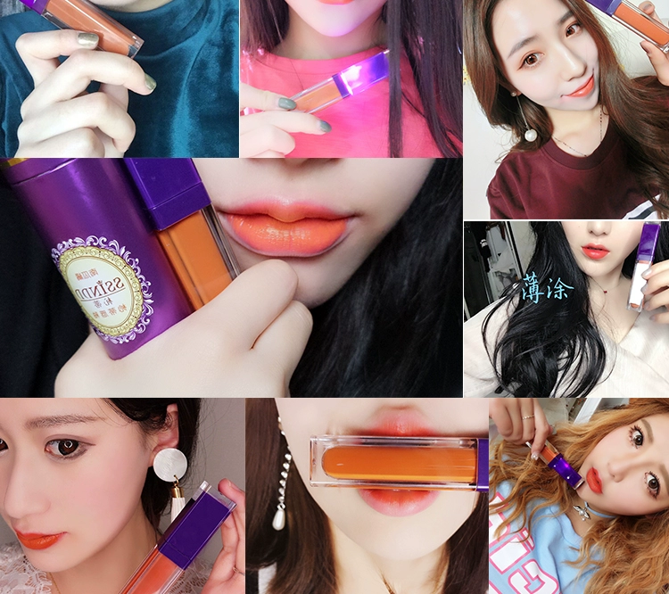 Son môi không tẩy được dưỡng ẩm lâu trôi không thấm nước không dễ phai không dính bưởi son lì cắn son bóng - Son bóng / Liquid Rouge