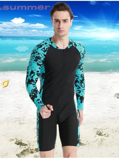 One-Piece Long-Sleeved Diving Suit, Full-Body Swimsuit, Jellyfish Suit, Men's and Women's Surfing Suit, Warm and Cold-Proof Swimsuit