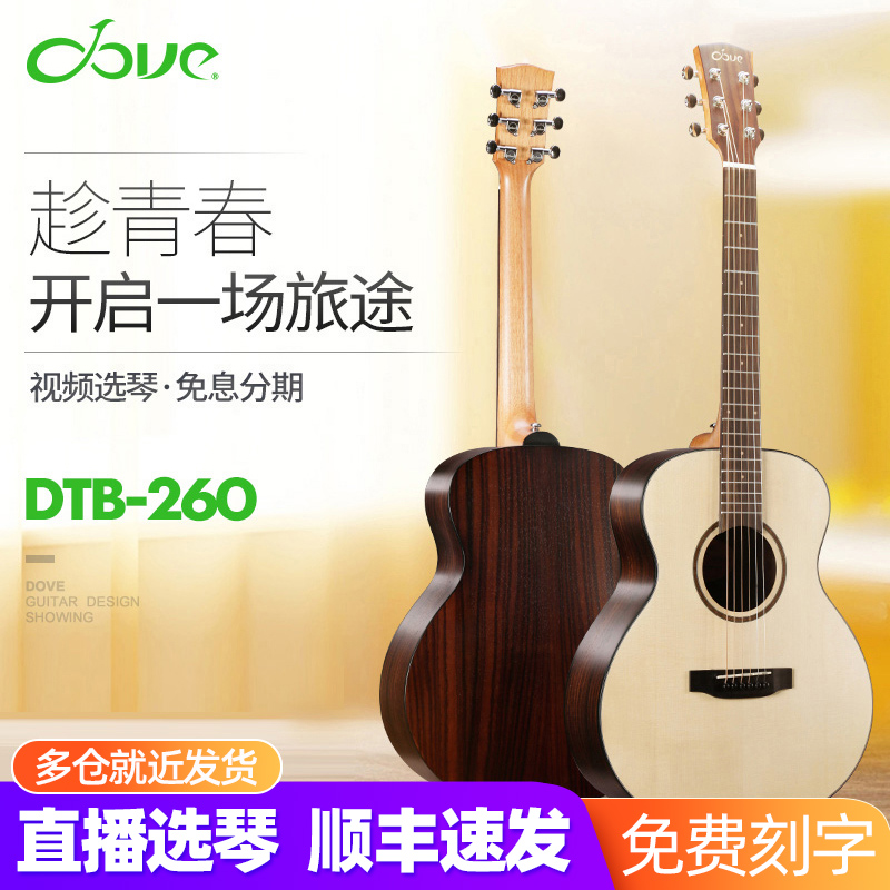 Dove Pigeon Guitar Children Travel Veneer 36 Inch Folk Guitar Face Single electric box DTB250 260