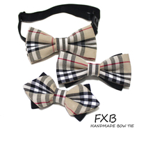  FXB hand-made plaid 100 days baby Baby year-old child collar flower Child boy student pin bow tie
