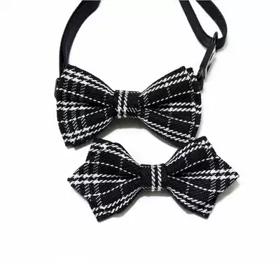 FXB handmade black plaid Hundred Days baby small bow tie old boy baby bow tie child student bow tie