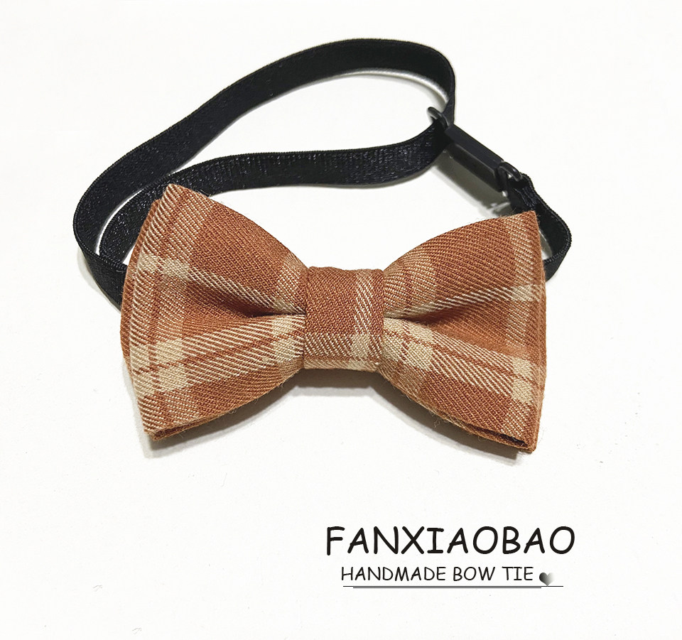FXB handmade orange plaid 1 year small baby 100 lap casual collar child boy boy shirt collar knot