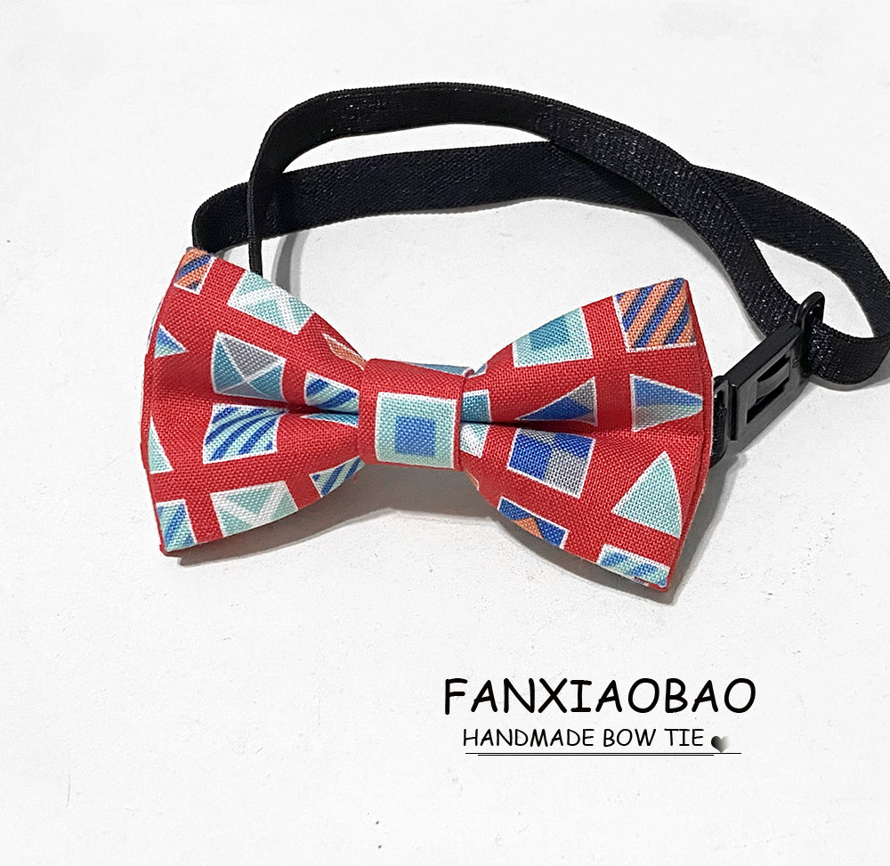 FXB handmade red blue plaid casual 100 days baby boy butterfly knot year old baby boy collar tie