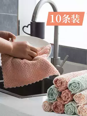 Rag housework cleaning Kitchen dishwashing cloth Absorbent non-hair loss non-oil brush bowl Household towel lazy cleaning cloth