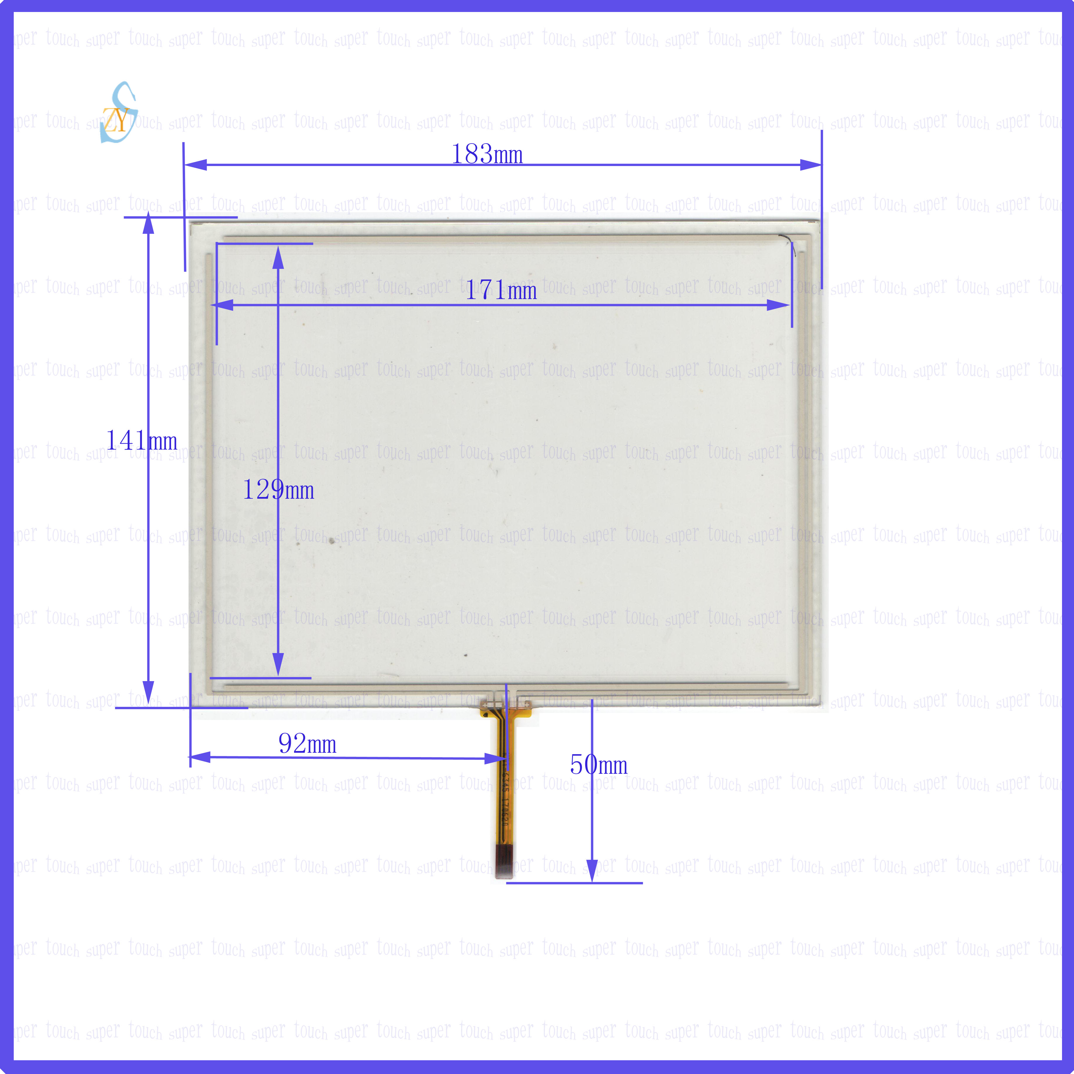 KDT-6345 183*141 Industrial touch handwritten outer screen glass four wire resistance 8 inches