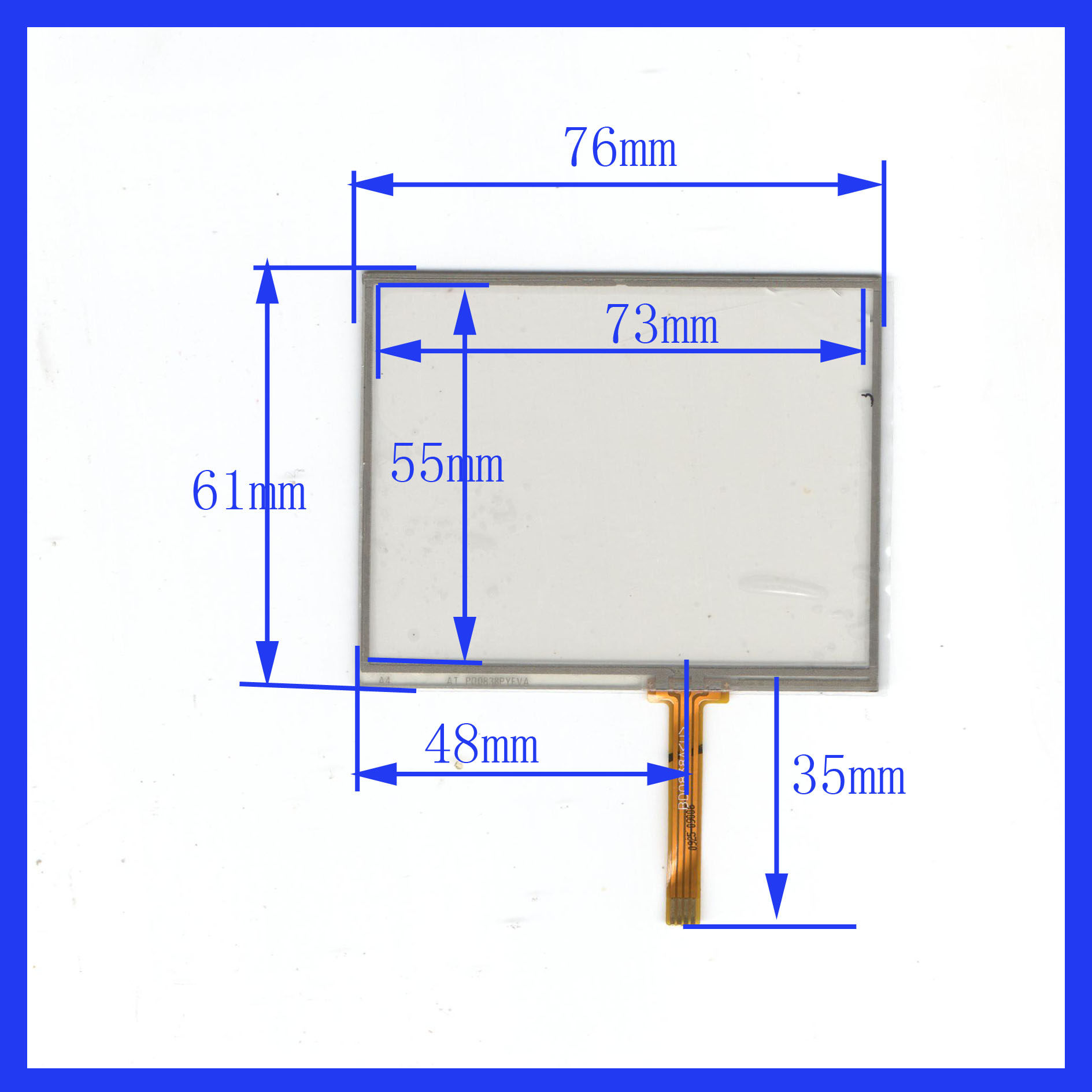 3 5-inch 76mm * 61mm touch handwriting outscreen fourth-wire resistive screen 76 * 61 ATP00838PYEVA