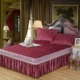 Rắn màu pha lê nhung Châu Âu quilted quilted ren bed bed bed bed bed set thick thick 1.5 / 1.8 m 2m bed - Váy Petti