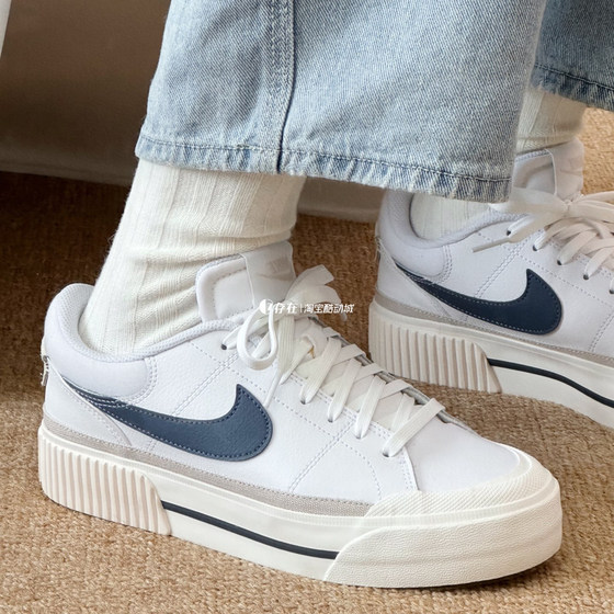 Nike/耐克Court Legacy Lift女子低帮厚底耐磨防滑板鞋DM7590-100