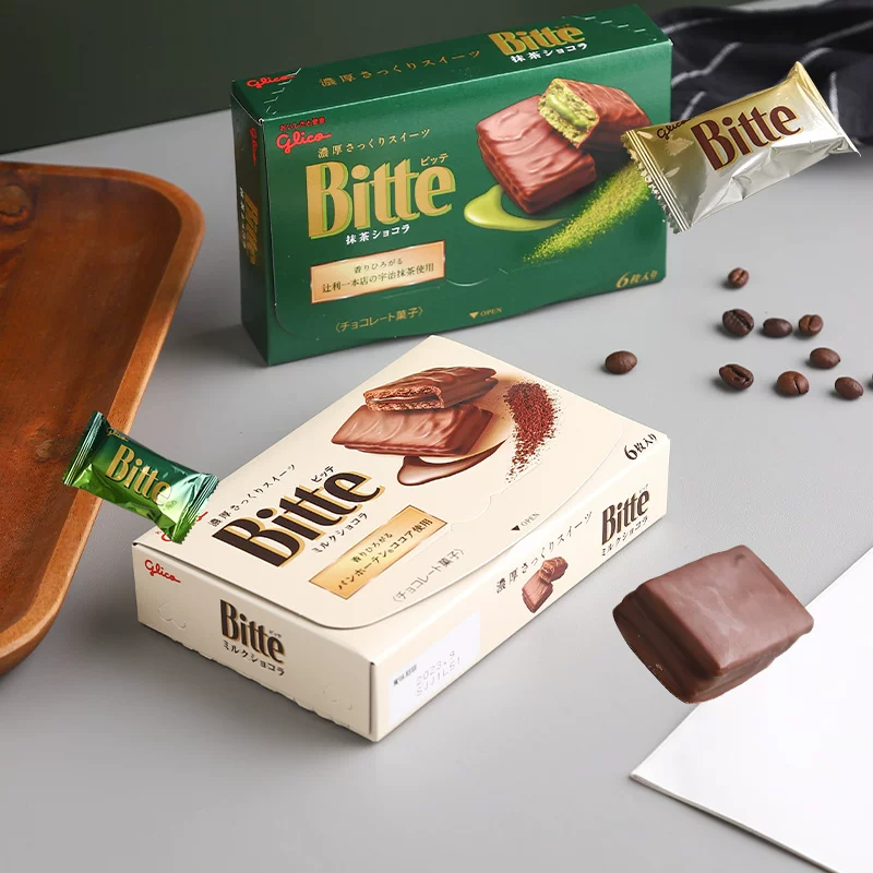 Японское родное Glico Bitte Uji матча шоколадное сэндви-чное пирожное, печенье в оболочке, детский подарок на день рождения