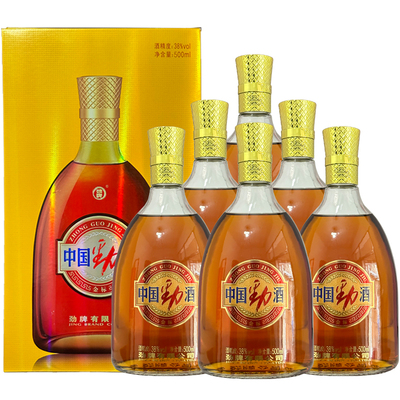 Jinpai Jinjiu China Jinjiu Золотой лейбл 38-градус 500 мл*2 бутылки/6 бутылок Бесплатная доставка для приготовления подарочной коробки для вина Jinjiu