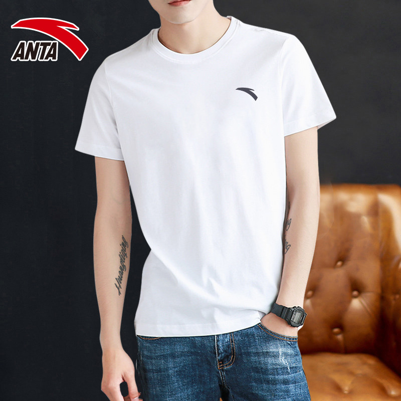 Anta short sleeve T-shirt men's 2022 Summer new official website Breathable Running Blouse Men's Casual Sportswear Men