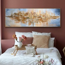 Hand-painted Abstract Oil Painting Nordic Bedroom Bedside Decoration Painting Advanced Sensation Hanging Painting Modern Light Lavish Banner Solid Wall Painting