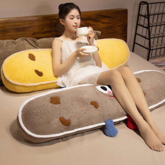 Cute Hamburger Long Pillow Plush Toy Doll Sleeping Pillow Sofa Cushion Children's Gift for Girls