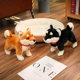 Cute Akita Dog Doll, Realistic Plush Toy, Brown and Black Dog Shiba Inu Doll, Children's Comfort Doll, Birthday Gift
