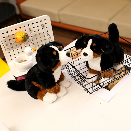 Simulated Bernese Mountain Dog Cute Herding Dog Puppy Plush Toy Bernese Mountain Dog Doll for Children