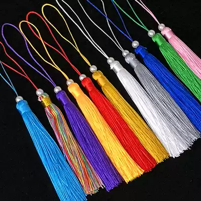 Fan tassel hanging spike Hand-embroidered group fan pendant imitation pearl Chinese knot spike fragrant princess fan mustache pendant decoration