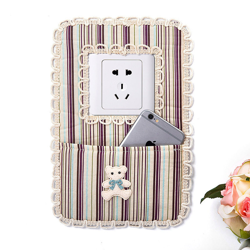 Creative switch sticker modern minimalist lace fabric switch cover switch socket decoration protective cover wall decoration