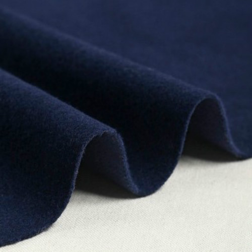 Imported Dark Blue Navy Thick Single-Sided Cashmere Fabric for Making Coats, Jackets, Pants, Trench Coats, Fabric Remnants on Sale