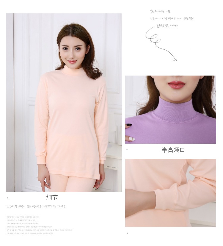 Ligong Minqiu thương hiệu cotton nửa cao cổ áo ấm của phụ nữ áo sơ mi top (top)