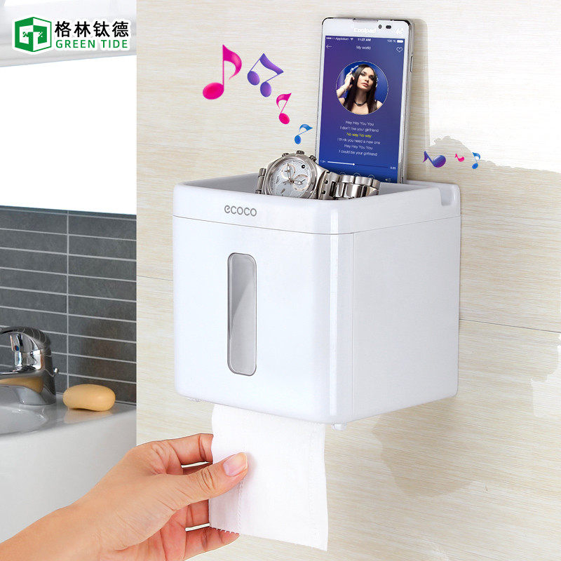 Creative Bathroom Multifunction Paper Towel Box Toilet Toilet Paper Box Roll Toilet Paper Barrel Free of paper towel rack wall-mounted tissue box