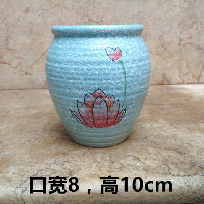 Chậu hoa gốm Nhiều chậu hoa chậu Cây chậu đá Cây xanh lọ hoa đơn giản Đốt cháy cát tím Sáng tạo chậu hoa nhỏ - Vase / Bồn hoa & Kệ chậu hoa