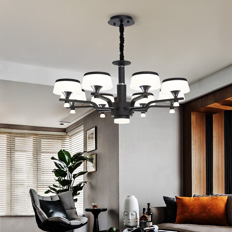 Living room chandelights modern light lavish panels lamps 2019 new bedrooms Dining Room Lamps Harbor Nordic Black