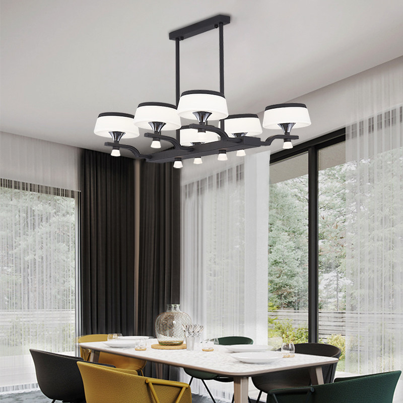 Dining Room Lamp Brief Modern Atmospheric Rectangle 2019 New Black Bar LED Light Designer Port Style Light Extravaganza