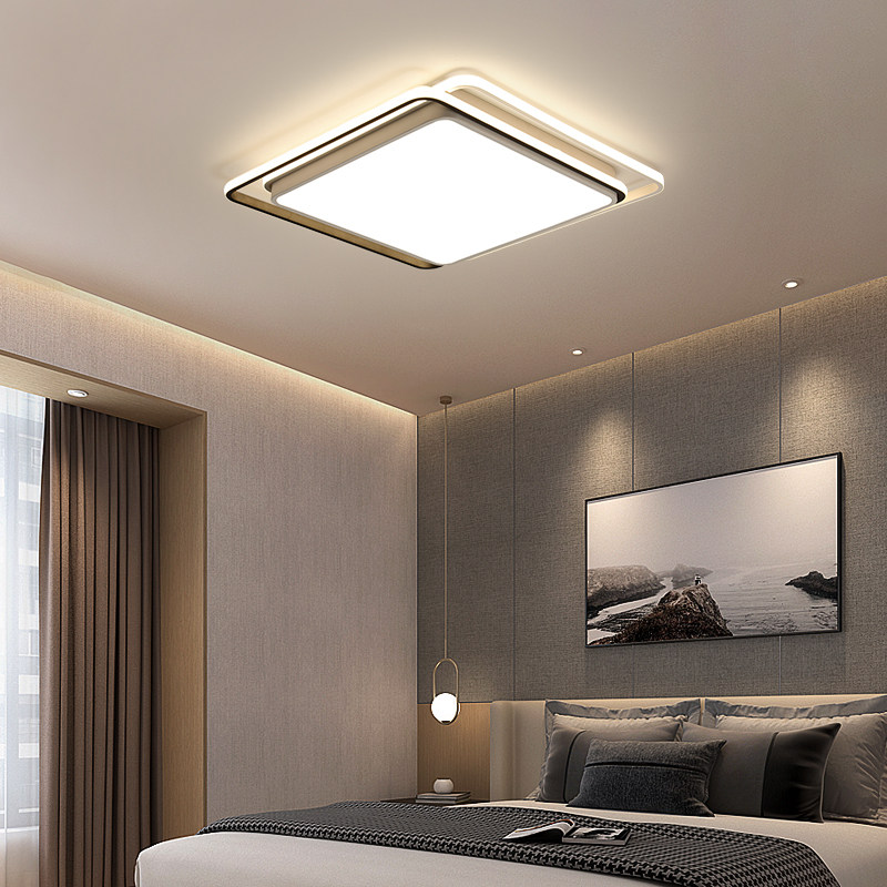 Bedroom lamp modern minimalist art book house cloakroom white LED light square ultra-thin creative black ceiling lamp