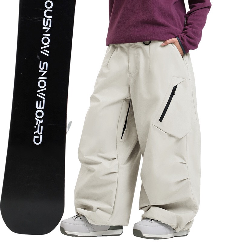 Gsousnow Ski Pants for Men and Women 2025 Winter Outdoor Skiing Loose Fit Warm Wear-Resistant Thickened Waterproof Windproof Breathable