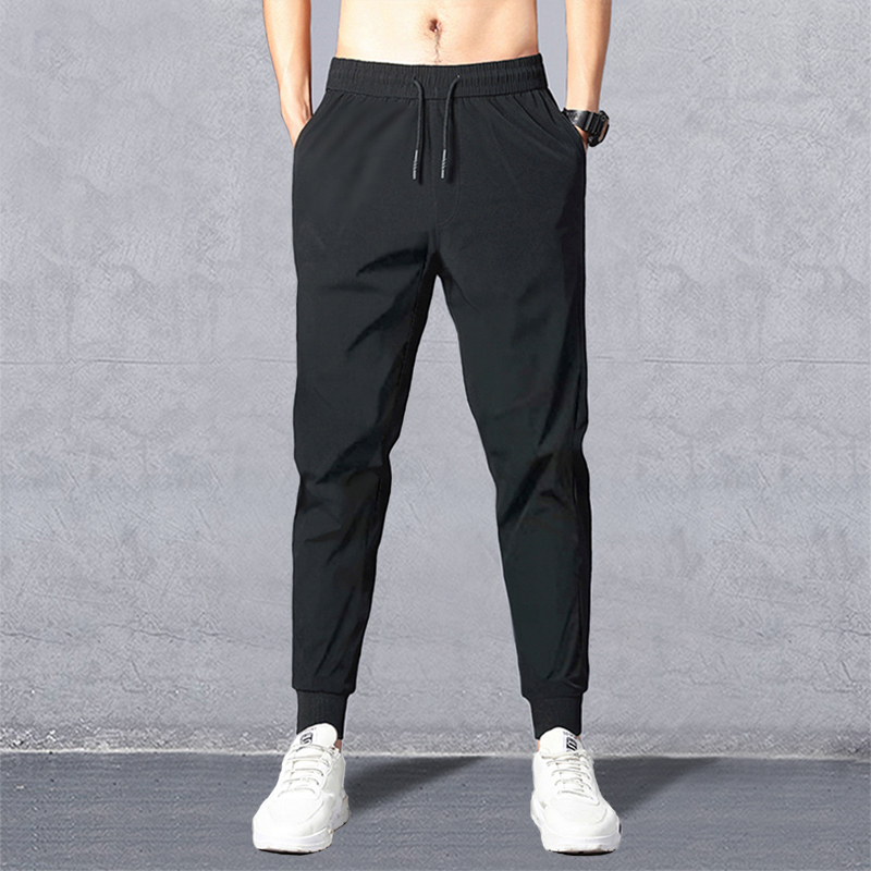 Men's Jogger Pants, Casual Loose-Fitting Summer Ice Silk Thin Style, New Spring and Autumn Harem Sports Pants