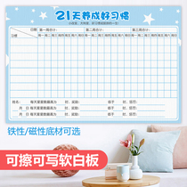 2021 Custom Erasable Plan Table Wall Sticker 21 days Habit Formation Table Magnetic Sticker Child Growth Points Table Sticker