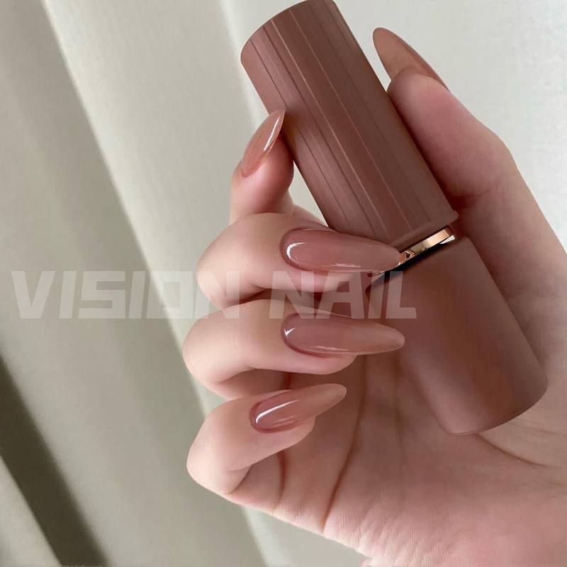 Vision Nail Autumn Dry Rose Solid Color Manicure Fake Nails European and American Style Removable Finished Wearable Nail Tips