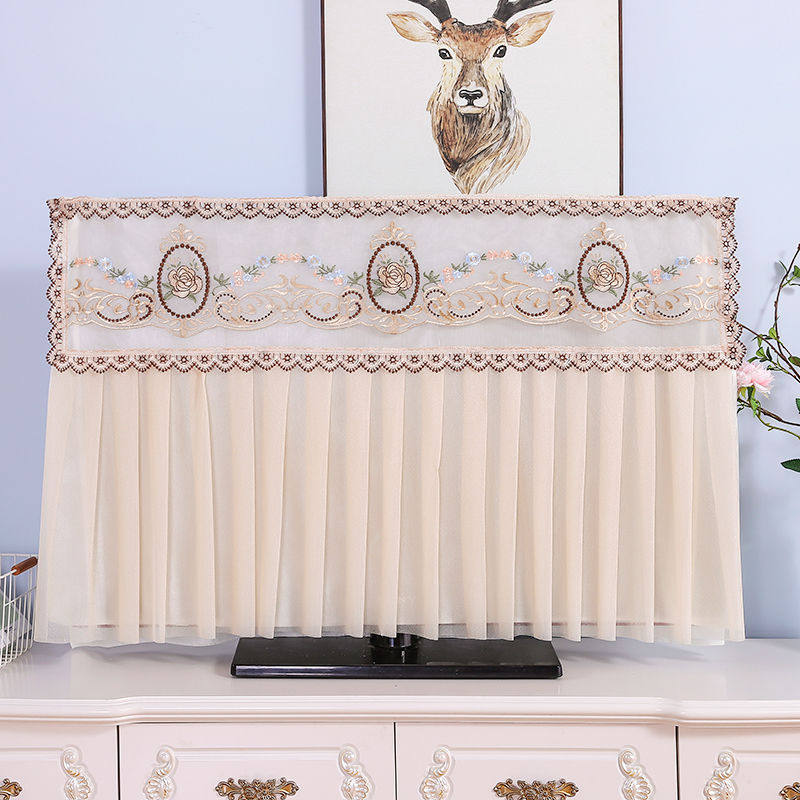 Modern minimalist TV sets boot up not taking dust cover LCD TV sets 55 inch lace cover scarves