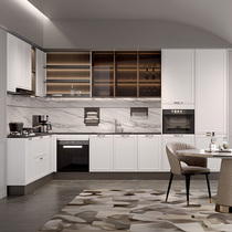 Sofia kitchen integrated cabinet integrated custom quartz stone countertop open decoration design Klavica