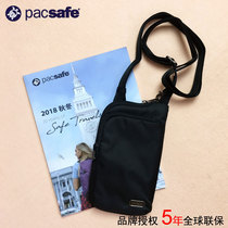 Pacsafe multi-function anti-theft air ticket mobile phone ID bag passport bag wallet shoulder messenger bag traveling abroad