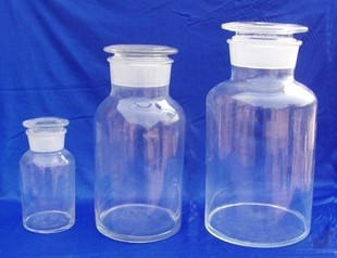 白广口瓶 白大口瓶 玻璃试剂瓶 玻璃广口瓶1000ml 玻璃瓶