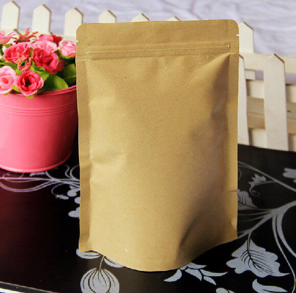 Kraft paper ziplock bag 13*21 Bulk flower and herbal tea packaging bag Packaging bag West point bag Rice bag